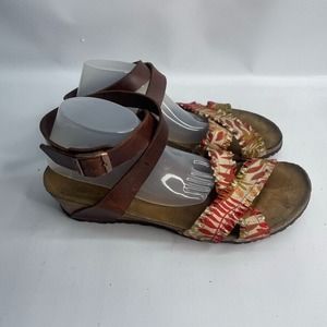 Birkenstock Papillio Lola Wedge Sandals Size 42 US 11 Floral Pattern Ankle Strap